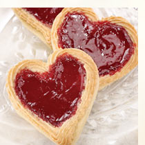 Raspberry Almond Heart Cookies